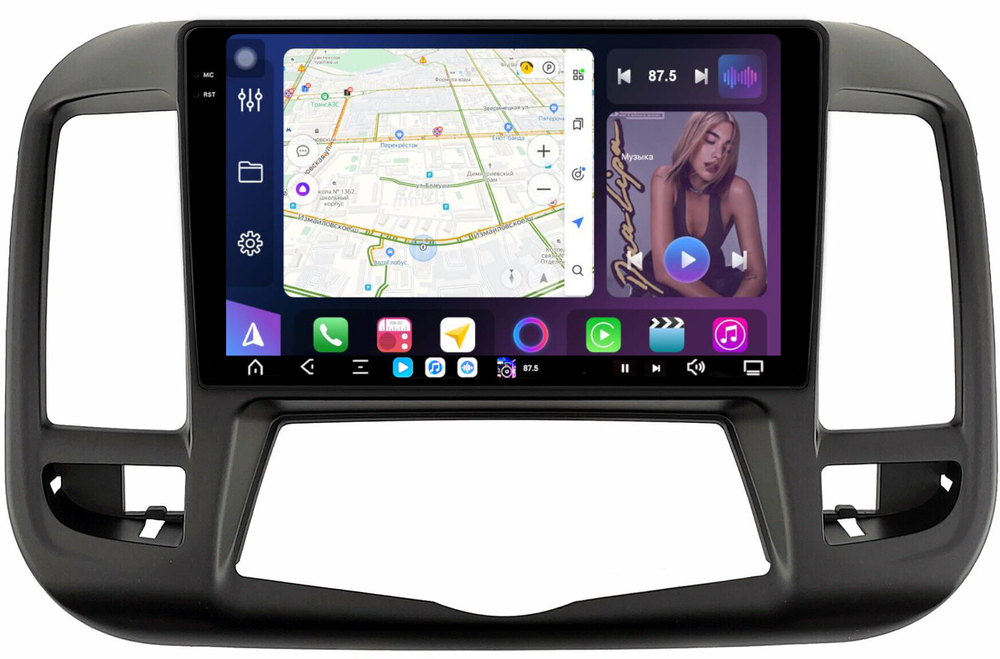 Магнитола для Nissan Teana J32 2008-2013 (ШГУ цветной, рамка тип 3) - FarCar XXL9-7116F3B монитор 9.5" 2K QLED на Android 14, TS20, 8+256Гб, CarPlay, 4G SIM-слот