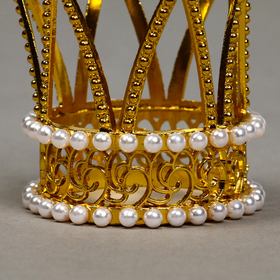Корона для бенто золотая с жемчугом