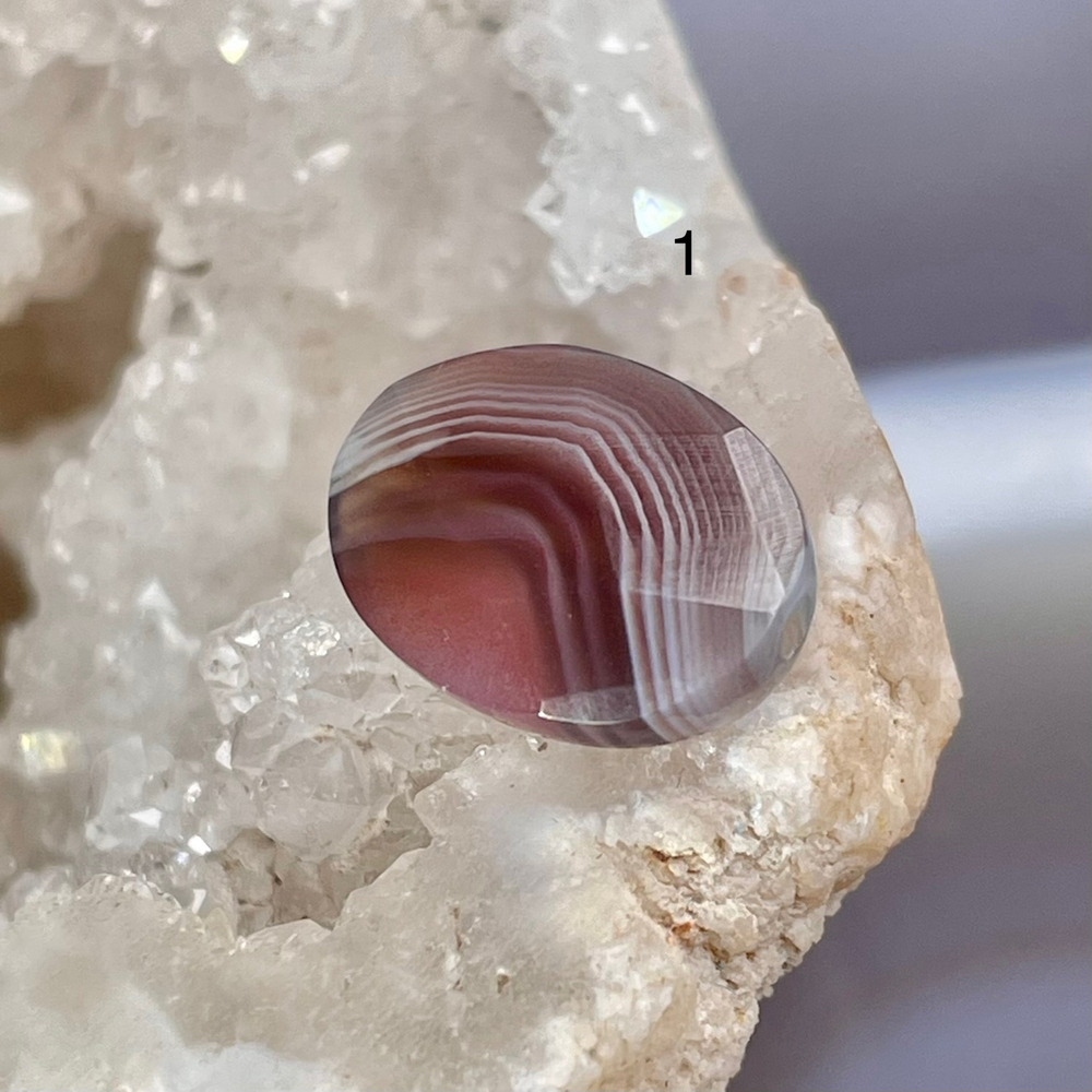 54645  Агат Ботсвана Бусина овал 10*14мм огр