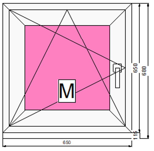 Пластиковое окно 650 х 650 ТермА Эко + Москитная сетка