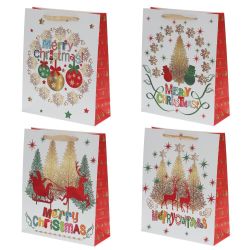 GAEM Пакет подарочный (бумага 210г/м2, блок 12шт), L26 W10 H32 см, 4в.