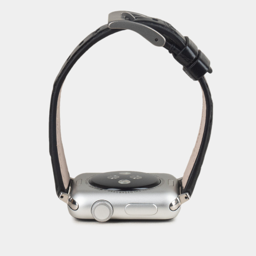 Ремешок для Apple Watch 44/45/46 mm из кожи аллигатора, черного цвета