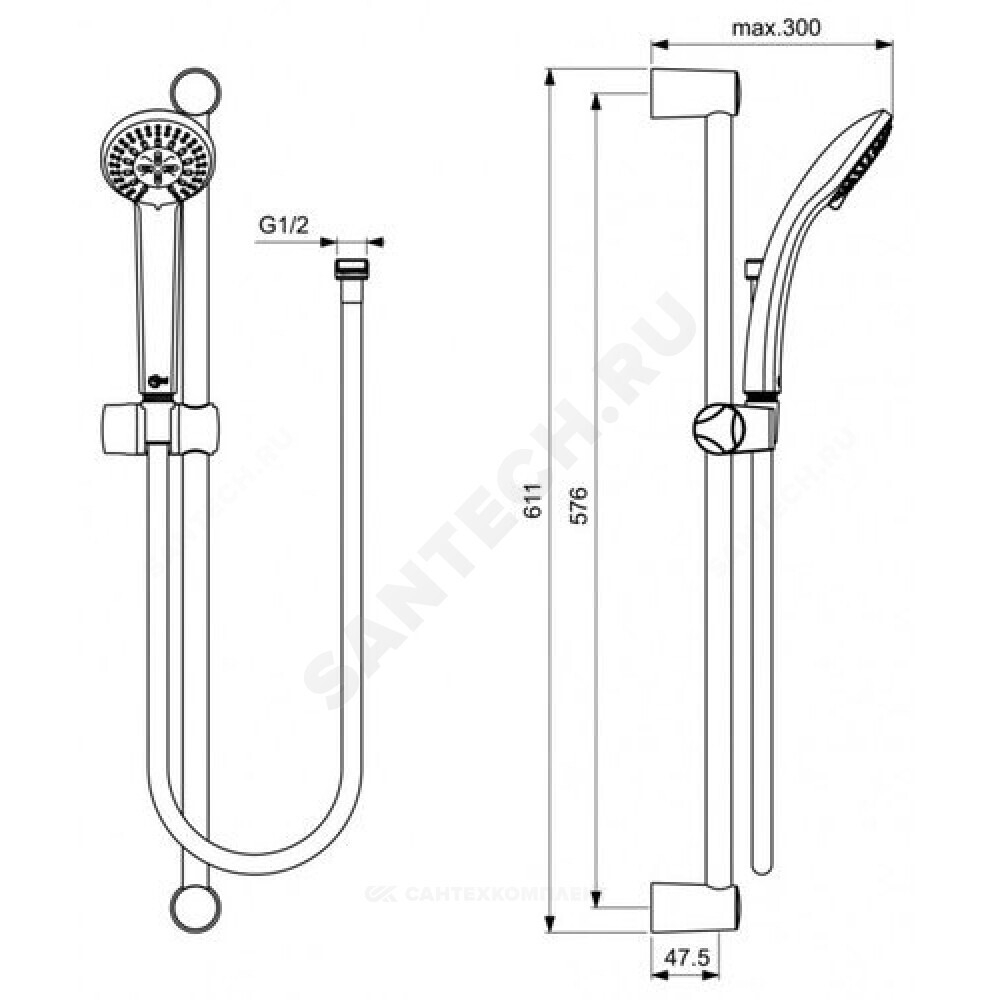 Промо-комплект для ванны с душем ALPHA Ideal Standard BD004AA