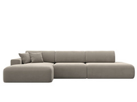 Диван угловой Лига-036 НПБ Модерн Лонг левый угол МИКРОВЕЛЬВЕТ Бежевый