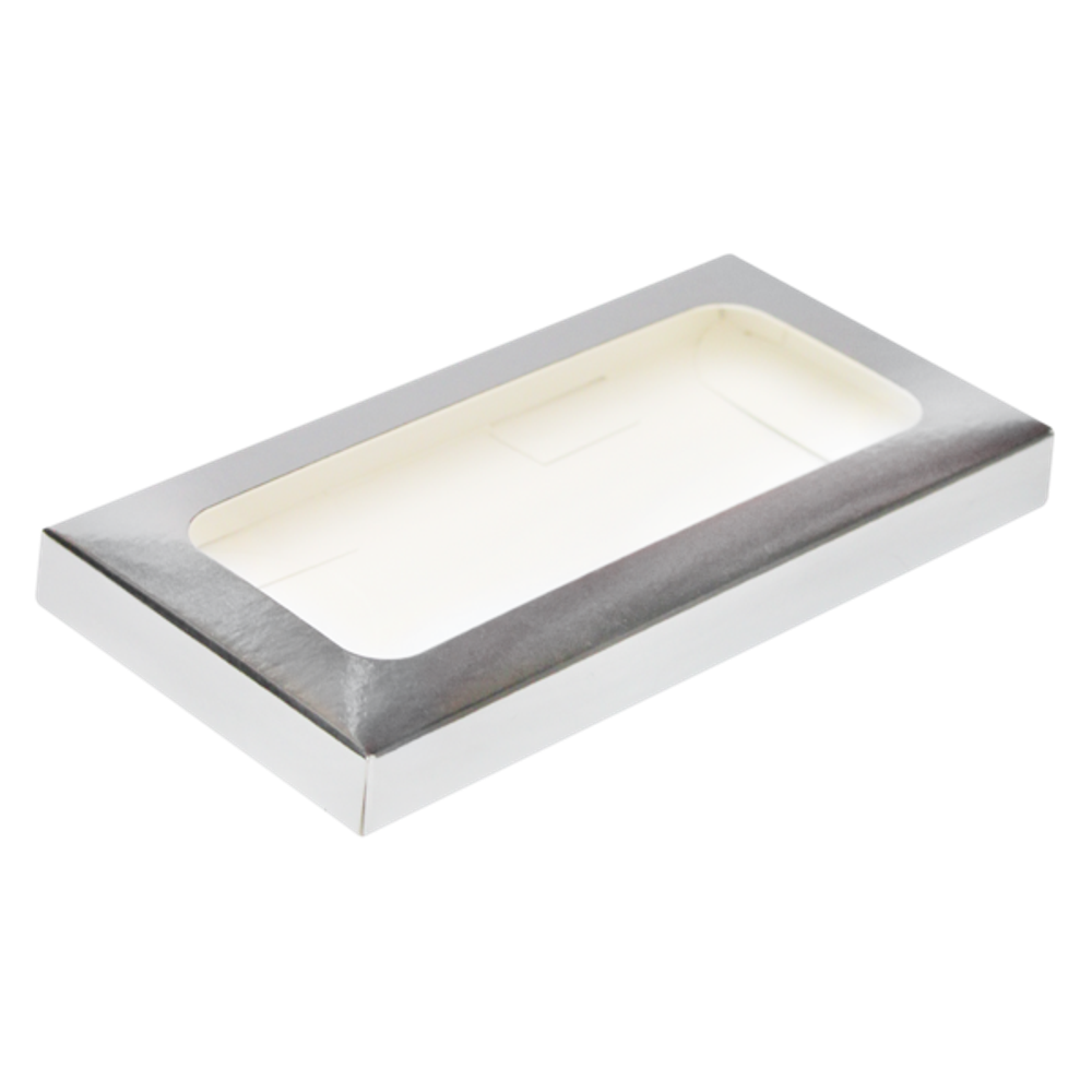 Коробка для плитки шоколада серебро 165х85х17 мм