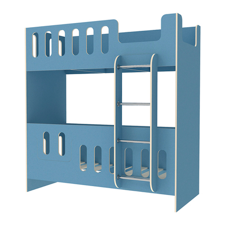 Двухъярусная кровать КарИВи cо сплошным бортом ДС-26 80x180 Светло-синий, голубой