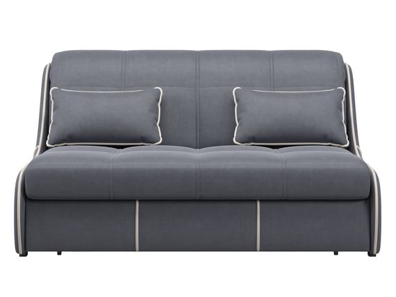 Диван Рио 1,2 - Велютто/Velutto 32 серый/кант кожзам Есо 276 бежевый