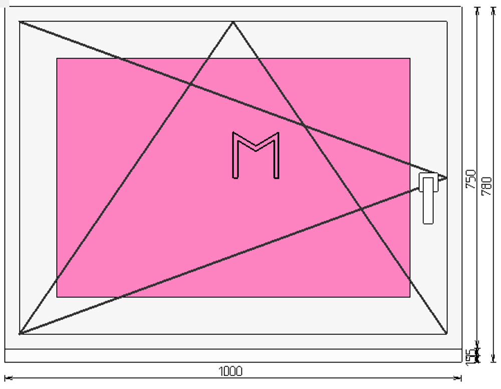 Пластиковое окно 750 х 1000 ТермА Эко + Москитная сетка