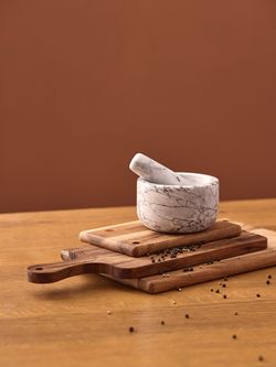 Ступка Marm, 12,7х7,6 см, белый мрамор