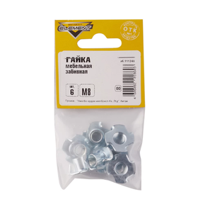 Гайка мебельная забивная оцинкованная M8 (6 шт.)