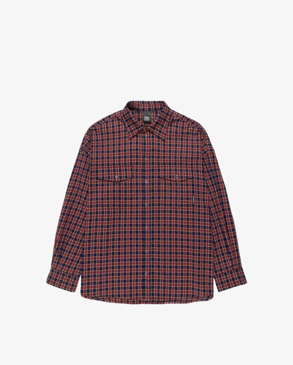 Рубашка Kraizy Stripes в клетку 2XOVER сине-бордовая