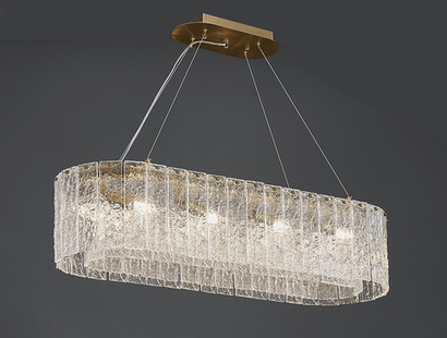 Подвесная люстра Newport BEATRICE 10820/90 brass oval, М0064784