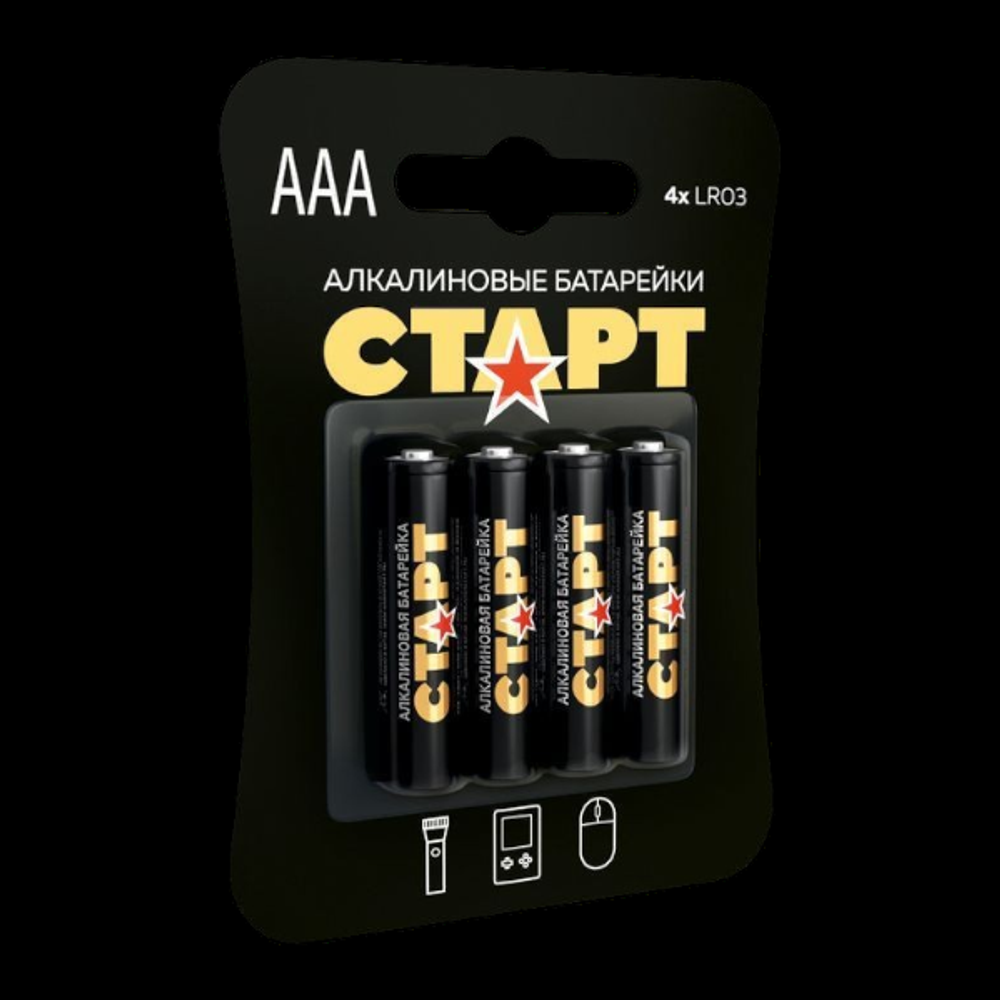 Батарейка СТАРТ Алкалиновая LR03 (ААА) 4шт п/п 6027