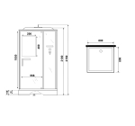 Душевая кабина Niagara Standart ST80/15Q/BL (80х80х215) квадрат,поддон 15см,распашная,проф.черный,3 места