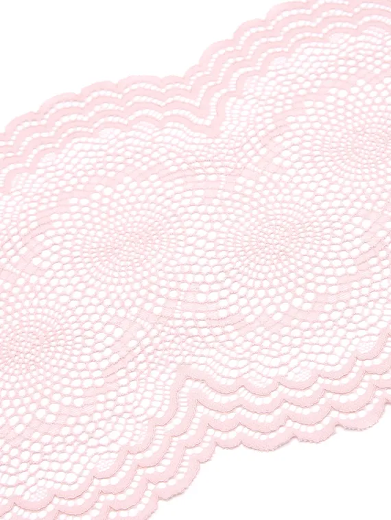 03-261 Кружево эластичное 21 см, ажур, пудра/пион