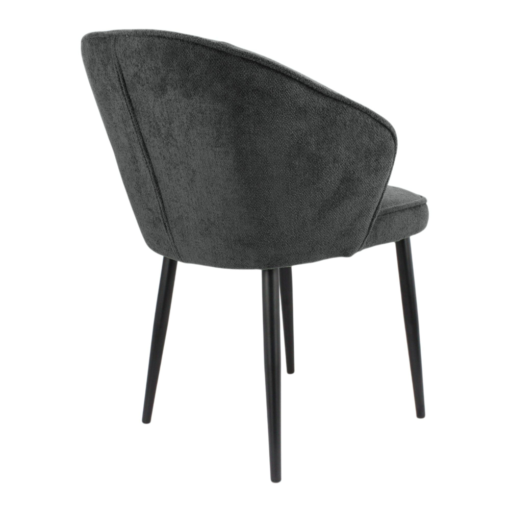 Стул "Ирис" (арт. 102), велюр-букле Белла 14 темно-серый, ножки круглые черные