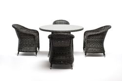 "Равенна" обеденная группа плетеная, цвет графит