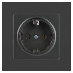 Розетка Intro Accent 6-202-07 2P+E Schuko 16А-250В IP20 СУ AL/CU графит | Intro