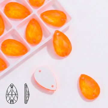 Пришивные стразы Neon Orange (капля)
