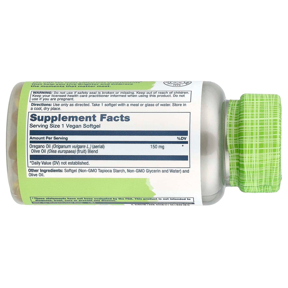 Solaray, True Herbs, масло орегано, 150 мг, 60 капсул