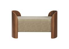 Банкетка Lagom 2 120 см (светло-бежевый FiberGuard, орех)