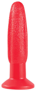 Красная анальная пробка с рельефной поверхностью MENZSTUFF GROOVY PROBE - 13 см. (Цвет: красный)