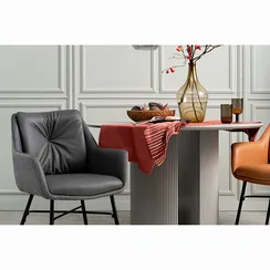 Стул Allar серый, экокожа, рогожка