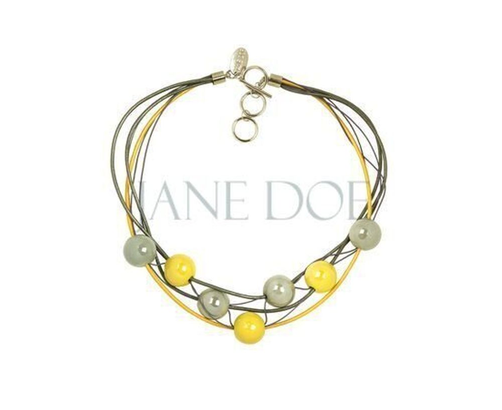 Флёр 0917 long Колье серо-желтое арт.6464 Флёр 0917 long Колье серо-желтое арт.6464