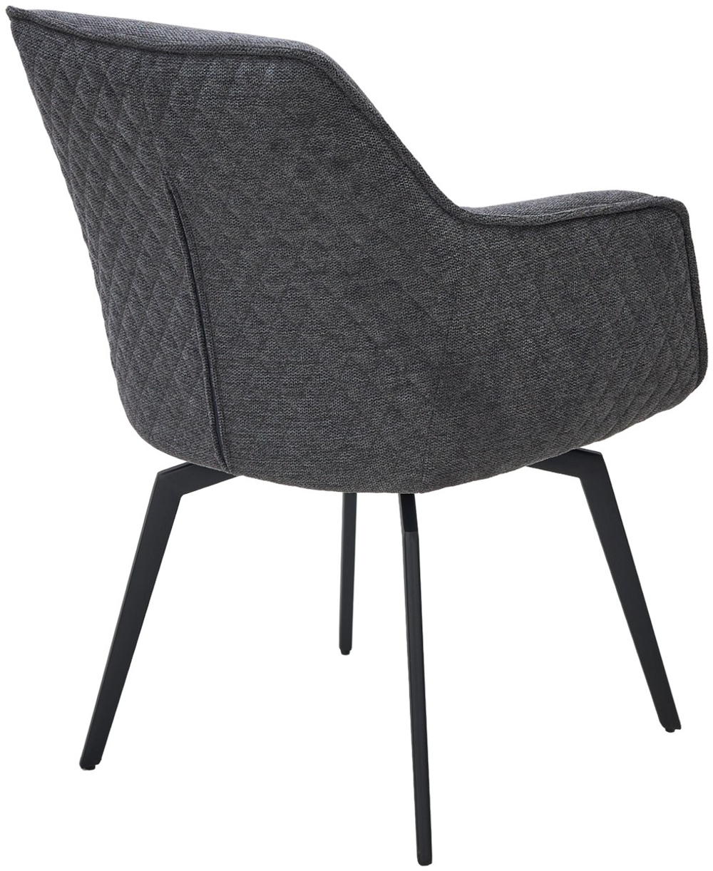 Стул М-City DISAUR Ренли (Renly) поворотный на 180 градусов, Brego-16 темно-серый, ткань, Черный