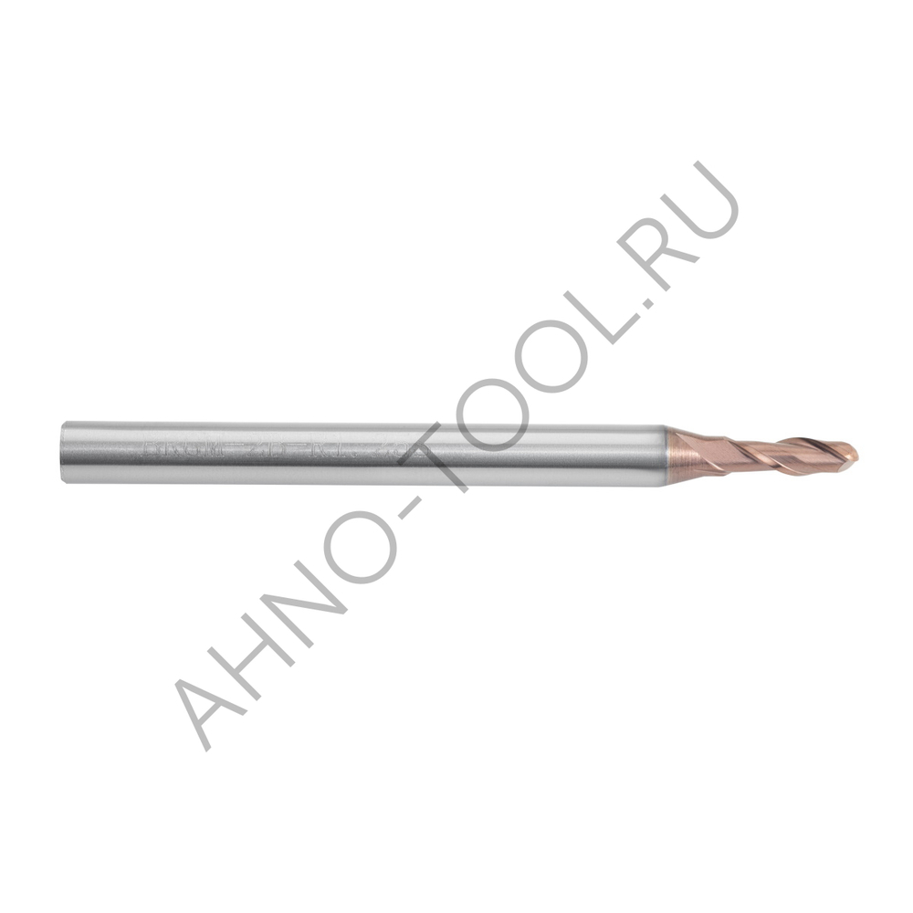 Фреза твердосплавная сферическая  2.5мм (L=50, l=5, хв=4) Z2 35° по стали, нерж., чугуну BRGM-2B-R1.