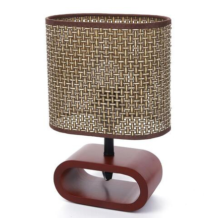 8200/1T COUNTY LN26 511 кофейный/коричневый, дерево/текстиль Настольная лампа E27 1*60W 220V MADERANA