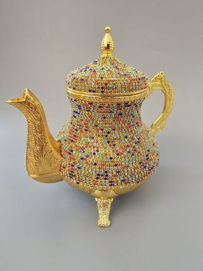 Чайник сувенирный ''Нишан'' подарочный со стразами 1300 мл/ACAR. Турция (золотистый)