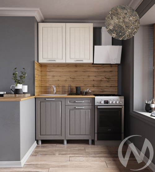 Кухня Лаура 1.0м (корпус белый/клен кремовый; клен серый) 38мм королевский опал