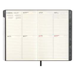 Еженедельник датированный 2026 ESCALADA, А5, 80 л., арт. 70334/ 15 БУЙВОЛ ЧЁРНЫЙ (кожзам: 149x211 мм, мягкий переплёт, материал обложки: искусственная кожа "Буйвол"; декор: блинтовое тиснение; способ крепления блока: ниткошвейный; вн. блок: 80 л., кр