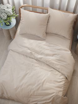 Наволочка комплект 2шт перкаль Сказка "Вязание беж" 50x70 см на молнии