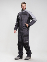 Костюм Вектрон-1 (тк.Смесовая,240) брюки, т.серый/св.серый/черный