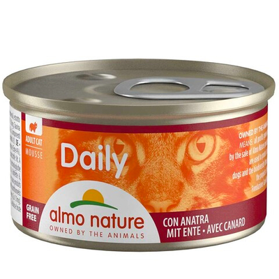 Almo Nature консервы для кошек "Daily" с уткой (мусс) 85 г банка