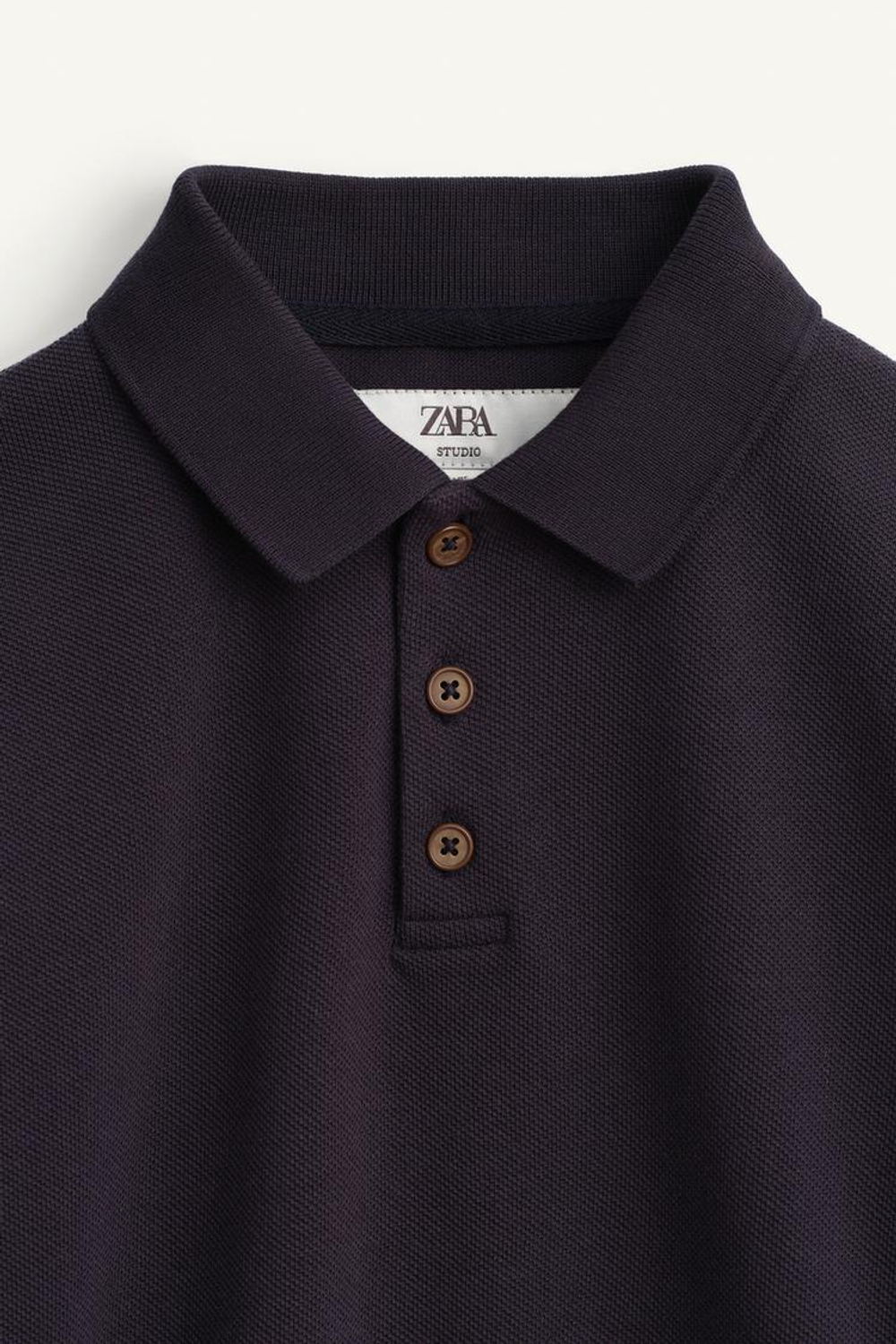 ZARA ПОЛО С ДЛИННЫМ РУКАВОМ, ТЕМНО-СИНИЙ