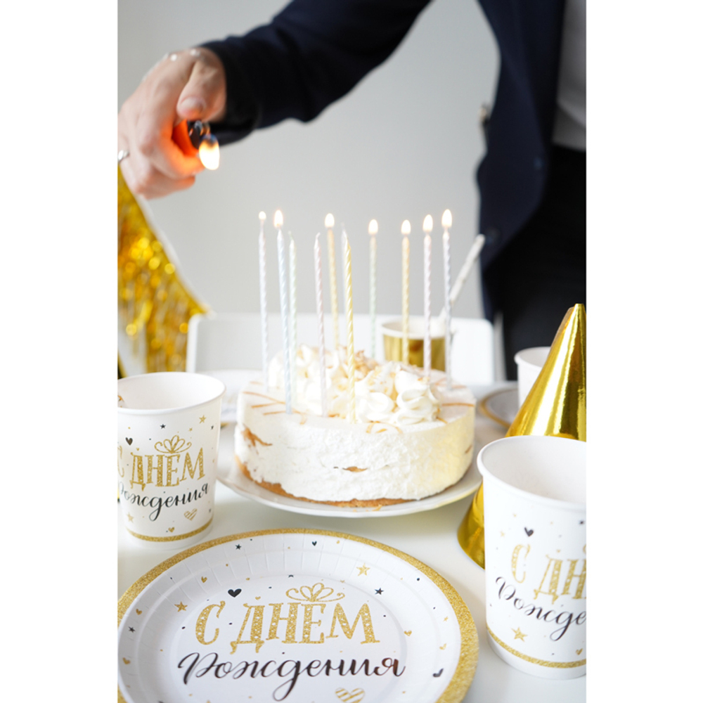 Тарелки "С Днем рождения" Сияющий