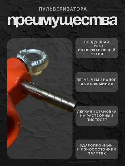 Наконечник пульверизатора (армированный пластик) для штукатурных станций, насадка для растворного пистолета, сопло