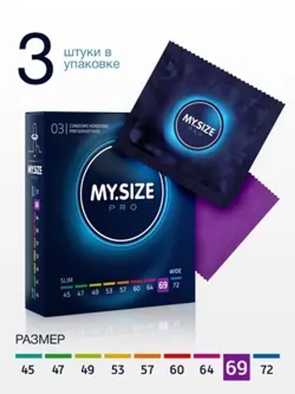 Презервативы My.Size 3 шт. размер 69 мм.