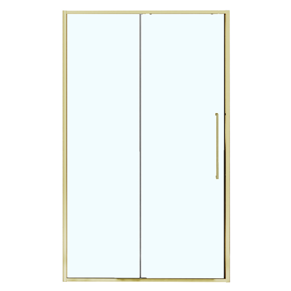 Душевая дверь Azario SHANGHAI раздвижная 110х195, толщина полотна 6мм универсальная, цвет профиля брашированное золото