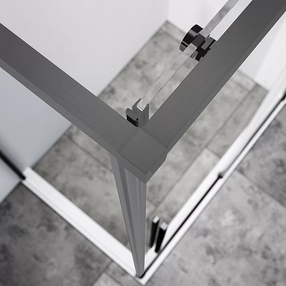 Душевой уголок Vincea Slim-N VSR-4SN9014CLGM 140x90 стекло прозрачное/профиль вороненая сталь