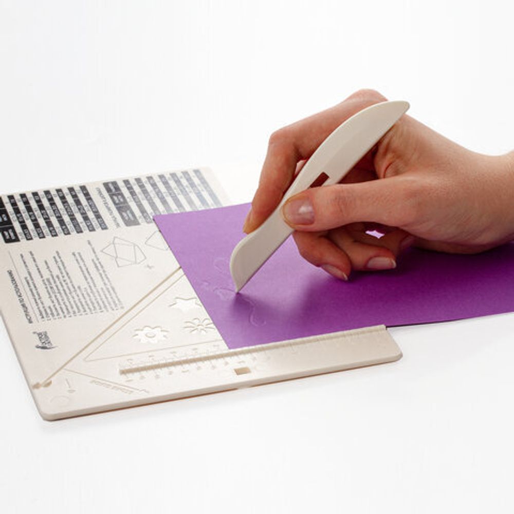 Доска для биговки МАЛАЯ 16х21,5 см и дырокол угла, НАБОР, ОСТРОВ СОКРОВИЩ, 662780