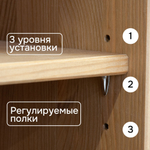 Камин-стеллаж Абау 1 ящик с подсветкой, натуральный