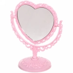 Зеркало настольное в пластиковой оправе «Версаль - Сердце», цвет розовый, двухстороннее, 21см