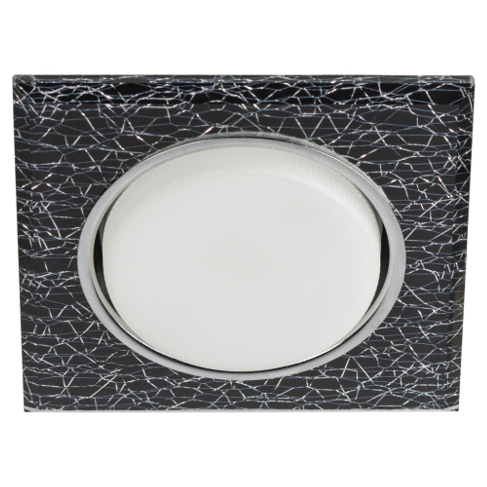 Светильник встраиваемый cо светодиодной подсветкой ЭРА DK LD50 WH/BK под лампу GX53 белый/черный | Встраиваемые LED светильники