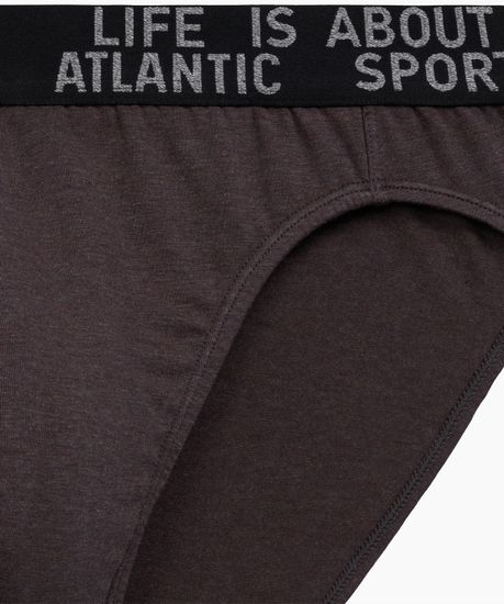 Мужские трусы (3шт) слипы спорт Atlantic 3MP-209, хлопок, темно-серый меланж + медно-багряный меланж + коричневый меланж