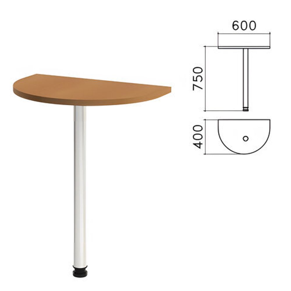 Стол приставной полукруг &quot;Монолит&quot;, 600х400х750, цвет орех гварнери (КОМПЛЕКТ)