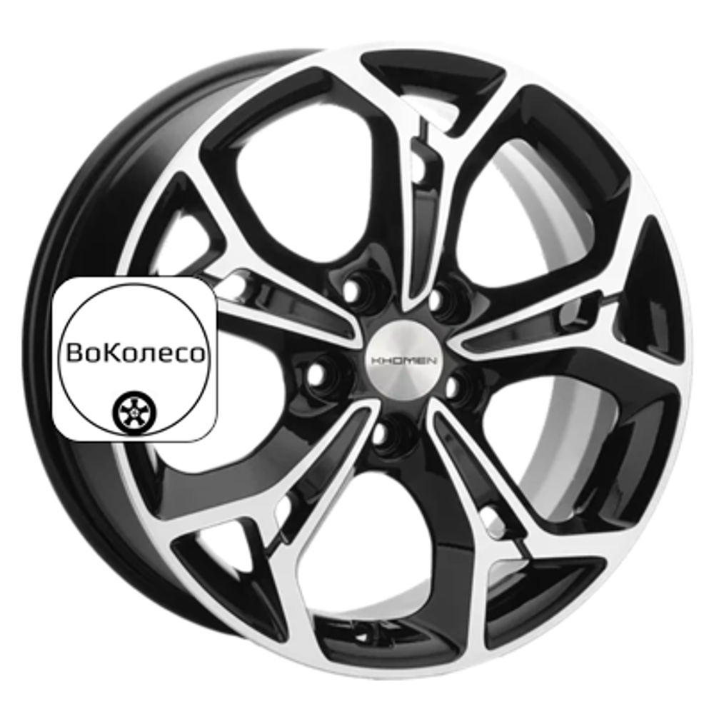7x17/5x108 ET43 D65,1 KHW1702 (DFM AX 7) Black-FP Khomen Wheels
